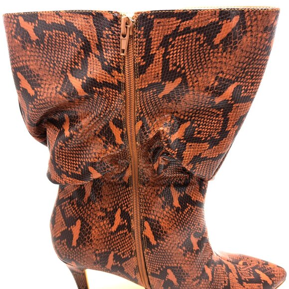 Fashion to Figure Fawn Snake Print Mid-Calf Slouch Boot - Size 12 - Picture 9 of 13